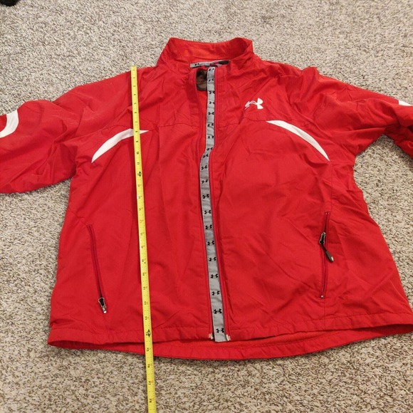 Under Armour Men's Jacket Red Full Zip Size Large Collared - Picture 5 of 6